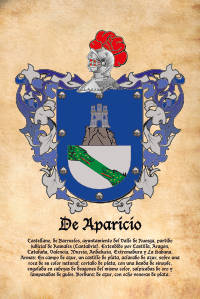 Escudo heráldico del apellido DE APARICIO