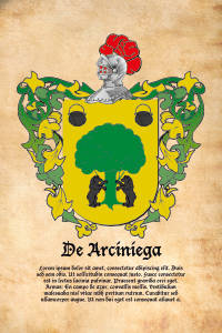 Escudo heráldico del apellido DE ARCINIEGA