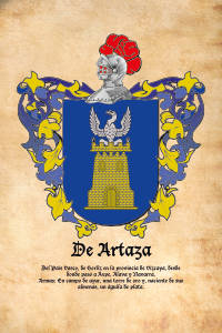 Escudo heráldico del apellido DE ARTAZA