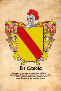 Escudo heráldico del apellido DE CANDIA
