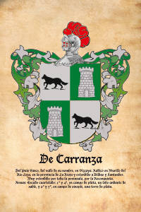 Escudo heráldico del apellido DE CARRANZA