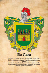 Escudo heráldico del apellido DE CASA