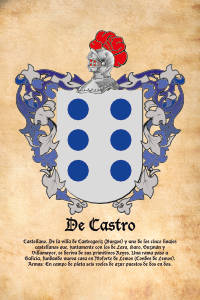 Escudo heráldico del apellido DE CASTRO