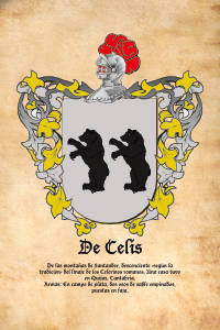 Escudo heráldico del apellido DE CELIS