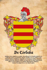 Escudo heráldico del apellido DE CORDOBA