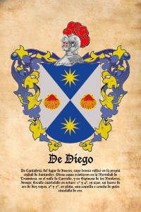 Escudo heráldico del apellido DE DIEGO