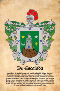 Escudo heráldico del apellido DE ESCALADA