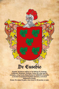 Escudo heráldico del apellido DE EUSEBIO