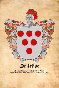Escudo heráldico del apellido DE FELIPE