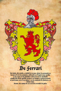 Escudo heráldico del apellido DE FERRARI