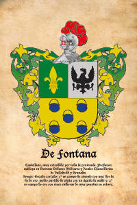 Escudo heráldico del apellido DE FONTANA