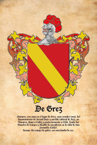 Escudo heráldico del apellido DE GREZ