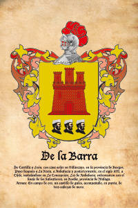 Escudo heráldico del apellido DE LA BARRA