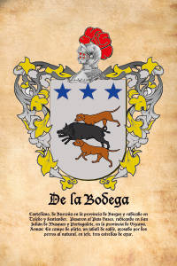 Escudo heráldico del apellido DE LA BODEGA