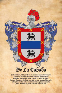 Escudo heráldico del apellido DE LA CABADA