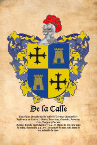 Escudo heráldico del apellido DE LA CALLE