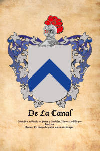 Escudo heráldico del apellido DE LA CANAL