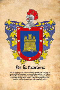Escudo heráldico del apellido DE LA CANTERA