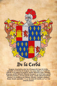 Escudo heráldico del apellido DE LA CERDA