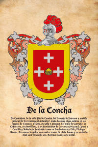 Escudo heráldico del apellido DE LA CONCHA