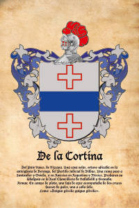 Escudo heráldico del apellido DE LA CORTINA