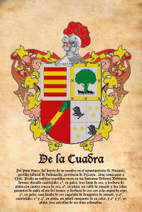 Escudo heráldico del apellido DE LA CUADRA