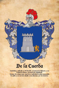 Escudo heráldico del apellido DE LA CUERDA
