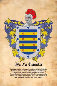 Escudo heráldico del apellido DE LA CUESTA