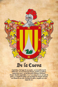 Escudo heráldico del apellido DE LA CUEVA