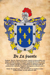 Escudo heráldico del apellido DE LA FUENTE