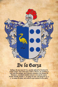 Escudo heráldico del apellido DE LA GARZA