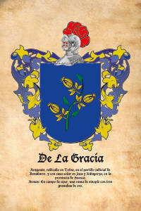 Escudo heráldico del apellido DE LA GRACIA