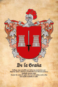 Escudo heráldico del apellido DE LA GRAÑA