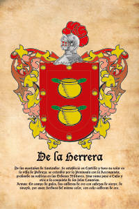 Escudo heráldico del apellido DE LA HERRERA