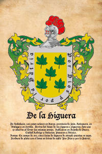 Escudo heráldico del apellido DE LA HIGUERA