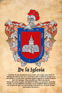 Escudo heráldico del apellido DE LA IGLESIA
