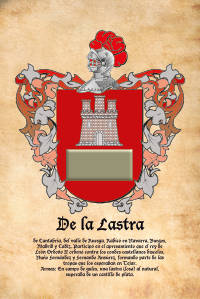 Escudo heráldico del apellido DE LA LASTRA
