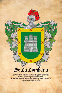 Escudo heráldico del apellido DE LA LOMBANA