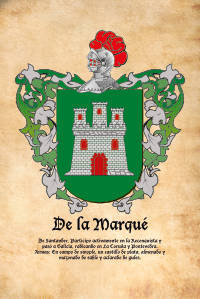 Escudo heráldico del apellido DE LA MARQUE