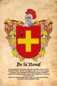 Escudo heráldico del apellido DE LA NOVAL