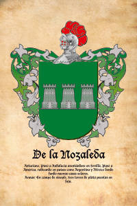 Escudo heráldico del apellido DE LA NOZALEDA