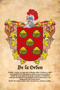 Escudo heráldico del apellido DE LA ORDEN