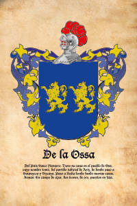 Escudo heráldico del apellido DE LA OSSA
