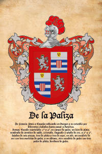 Escudo heráldico del apellido DE LA PALIZA