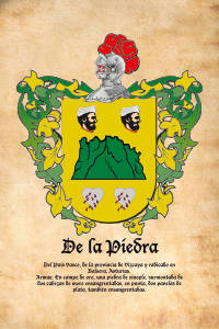 Escudo heráldico del apellido DE LA PIEDRA