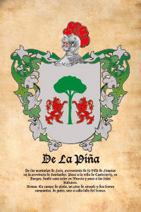 Escudo heráldico del apellido DE LA PIÑA