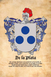 Escudo heráldico del apellido DE LA PLATA