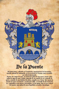 Escudo heráldico del apellido DE LA PUENTE