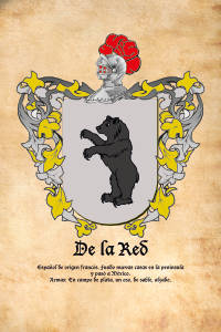 Escudo heráldico del apellido DE LA RED