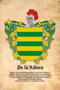 Escudo heráldico del apellido DE LA RIBERA